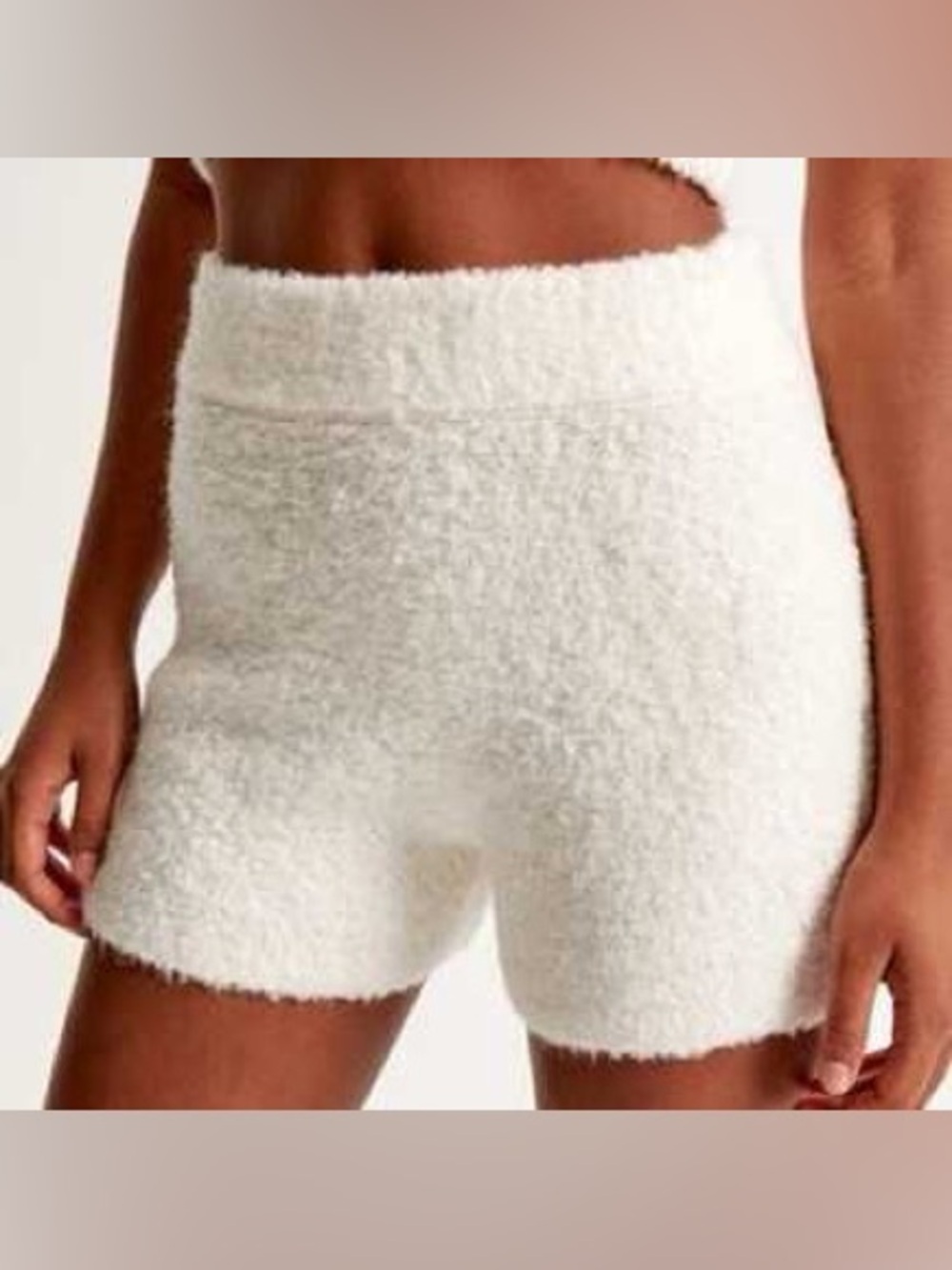 SKIMS Cozy Knit High-Waist White Lounge Shorts
